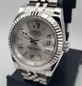 New 36mm Seiko Mod  Automatic Watch Silver Sunburst Dial